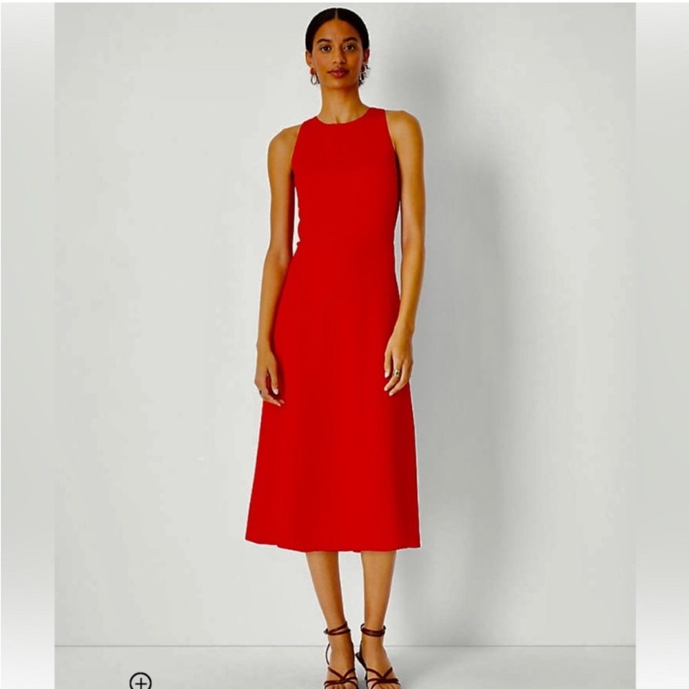 Ann Taylor Peekaboo Back Halter Red Dress Size 12P NWT!